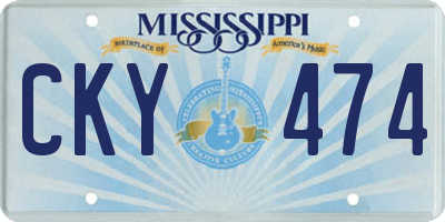 MS license plate CKY474