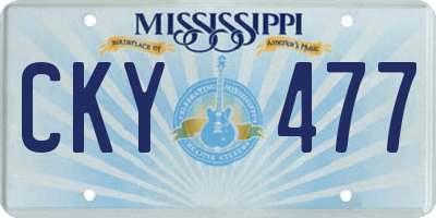 MS license plate CKY477
