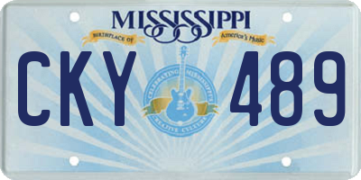 MS license plate CKY489
