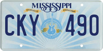 MS license plate CKY490