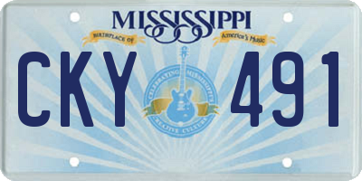 MS license plate CKY491