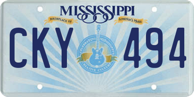 MS license plate CKY494