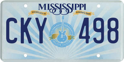 MS license plate CKY498