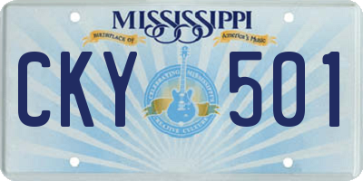 MS license plate CKY501