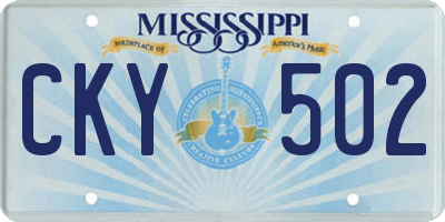 MS license plate CKY502