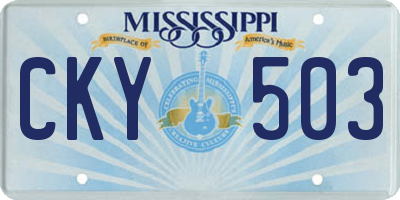 MS license plate CKY503