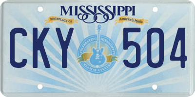MS license plate CKY504