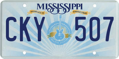 MS license plate CKY507