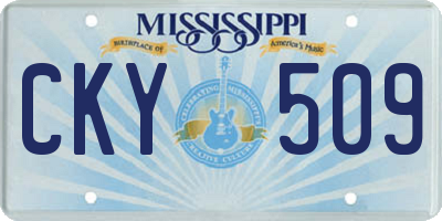MS license plate CKY509