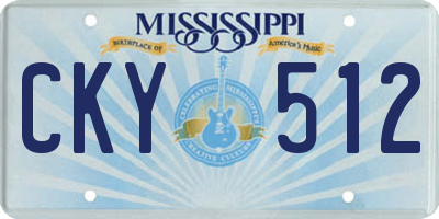 MS license plate CKY512
