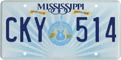MS license plate CKY514