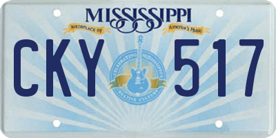 MS license plate CKY517
