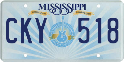 MS license plate CKY518
