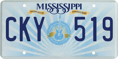 MS license plate CKY519