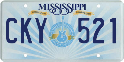 MS license plate CKY521