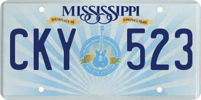 MS license plate CKY523