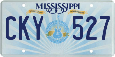 MS license plate CKY527