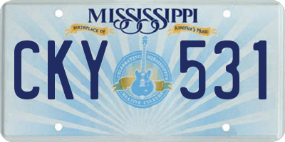MS license plate CKY531