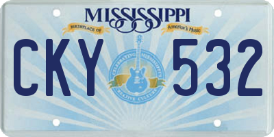 MS license plate CKY532