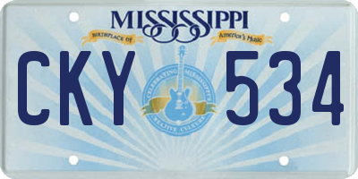 MS license plate CKY534