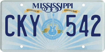 MS license plate CKY542