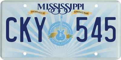 MS license plate CKY545