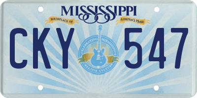 MS license plate CKY547