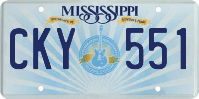 MS license plate CKY551