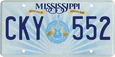 MS license plate CKY552