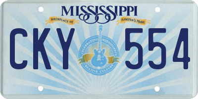 MS license plate CKY554