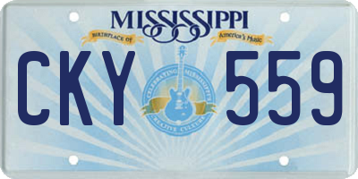 MS license plate CKY559