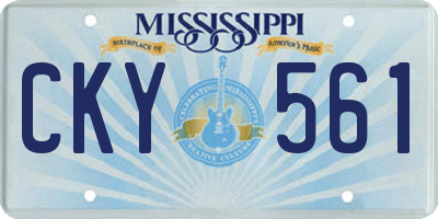 MS license plate CKY561