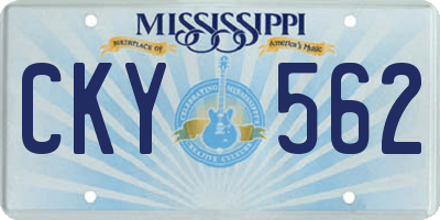 MS license plate CKY562