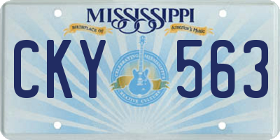 MS license plate CKY563
