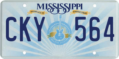 MS license plate CKY564