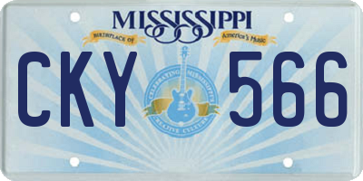 MS license plate CKY566