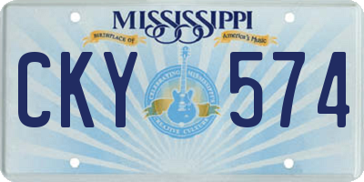 MS license plate CKY574