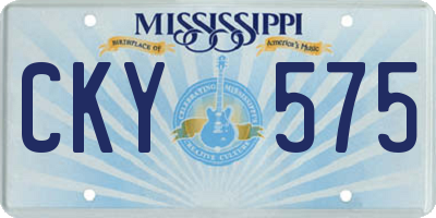 MS license plate CKY575