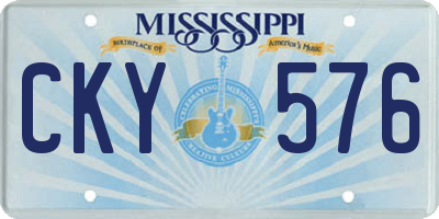 MS license plate CKY576