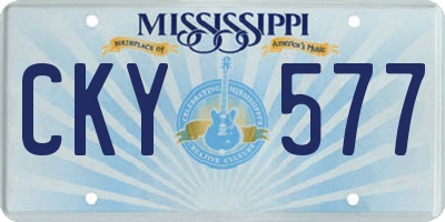 MS license plate CKY577