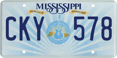 MS license plate CKY578