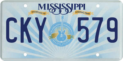 MS license plate CKY579