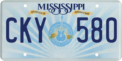 MS license plate CKY580