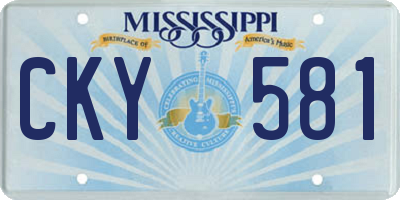 MS license plate CKY581