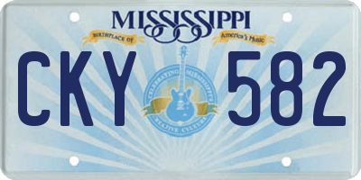 MS license plate CKY582