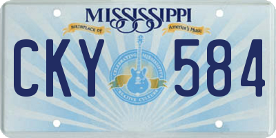 MS license plate CKY584