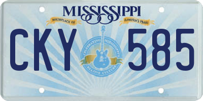 MS license plate CKY585