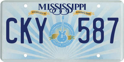 MS license plate CKY587