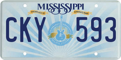 MS license plate CKY593