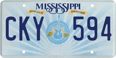 MS license plate CKY594